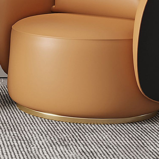 Faux Leather Arm Chair 30.70" High Recessed Arms Accent Chair