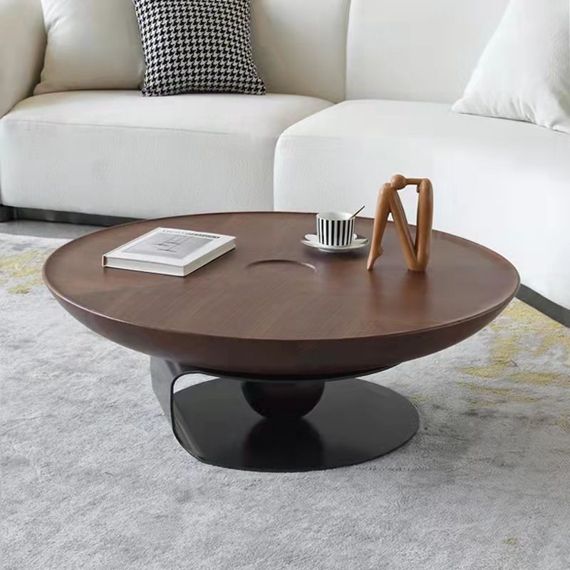 Modern Style Round Wood Table with Abstract Base Coffee Table Clearhalo 'Coffee & Accent Tables' 'Coffee Tables' 'coffee_tables' 'furn' 'furn_coffee_tables' 'Furniture' 'Living Room Furniture' 1200x1200_9f377820-a571-49f8-9ba9-37e299d2265d