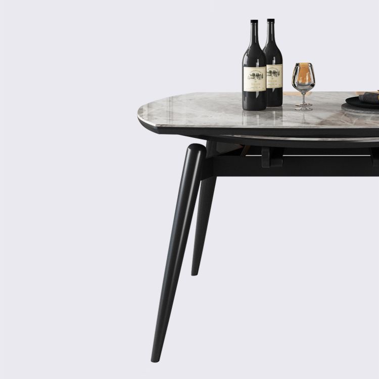 Contemporary Round Dining Table Sintered Stone Table with 4 Ash Solid Wood Legs Clearhalo ' dining_table' 'Dining Tables & Seating' 'Dining Tables' 'furn' 'furn_dining_table' 'Furniture' 'furniture_dining_table' 'Kitchen & Dining Furniture' 'kitchen&dining_furn' 'kitchen' 'kitchen_dining_table' 1200x1200_9f383c1d-2342-439e-9054-af7da14d8ca8