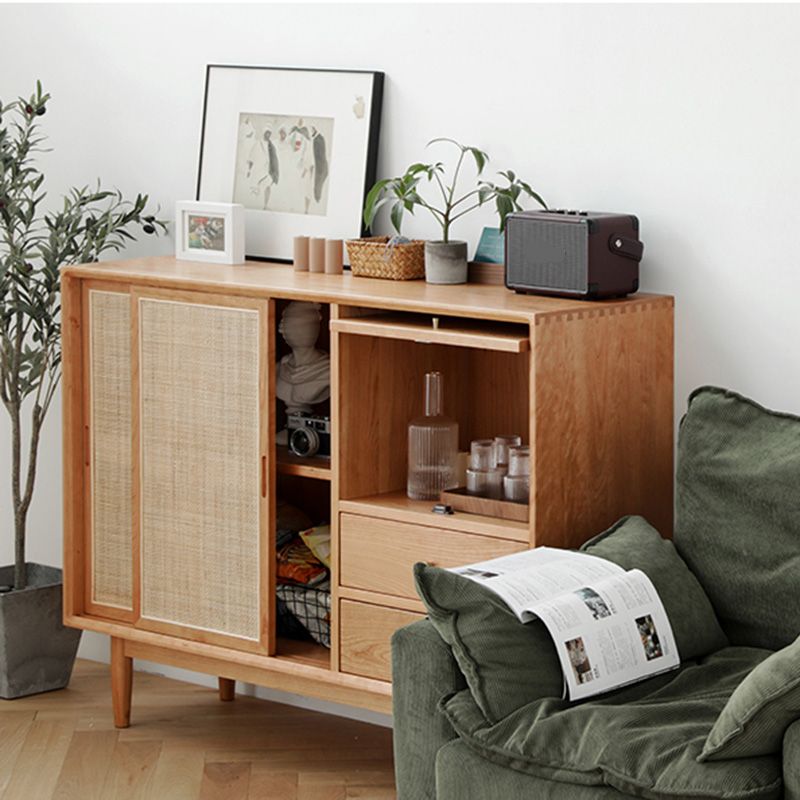 Étagères réglables du buffet moderne en bois massif en bois massif 2 dessinations de dessin