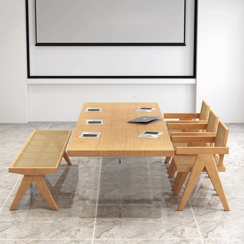 Modern 1/2/5/7 Pieces Rectangle Dining Set Solid Wood Top Dining Table with Chairs Clearhalo 'Dining Room Sets' 'Dining Tables & Seating' 'dining_room_set' 'furn' 'furn_dining_room_set' 'Furniture' 'Kitchen & Dining Furniture' 1200x1200_9f3adeaa-3d54-47e4-ad30-4f2dac9e674a