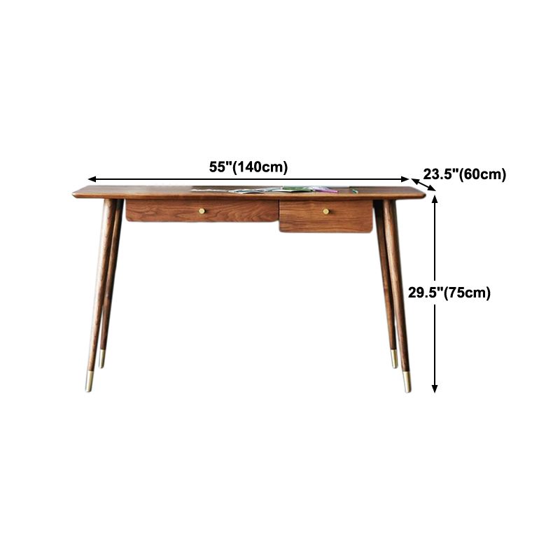 Brown Writing Desk Glam Style Solid Wood Dormitory Office Desk with Drawer Clearhalo 'furn' 'furn_office_desk' 'Furniture' 'Office Desks' 'Office Furniture' 'office_desk' 1200x1200_9f3b383c-6cbd-4c78-a324-d984207a66a4