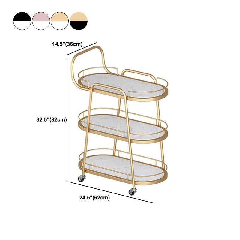 32.28" High Rolling Contemporary Prep Table Metal Prep Table with Open Storage