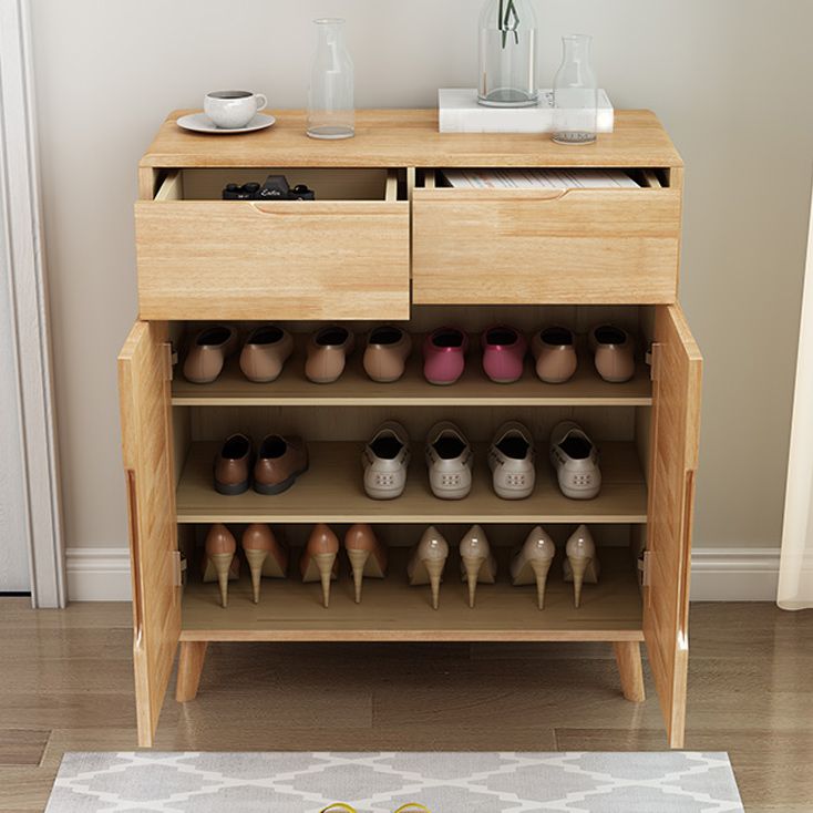 Contemporary Accent Cabinet Rubberwood Side Cabinet With Doors Clearhalo 'Cabinets & Chests' 'cabinets_chests' 'furn' 'furn_cabinets_chests' 'Furniture' 'Living Room Furniture' 1200x1200_9f3bc07b-eddf-4036-846c-8e55506a9f97