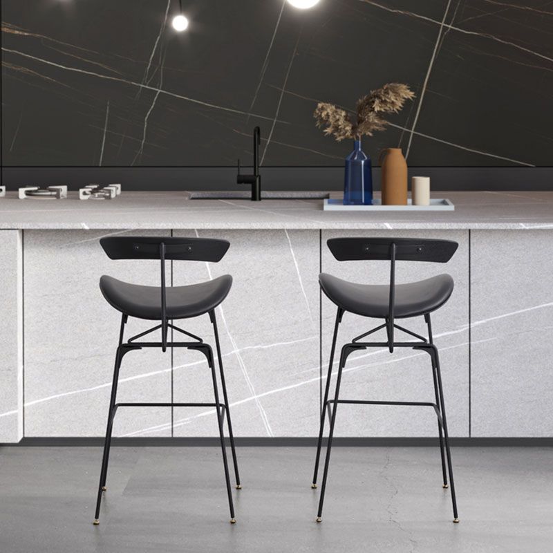 Industrial Matte Finish Leather Barstool Footrest Home Stool Clearhalo 'Bar Furniture' 'Bar Stools' 'bar_stools' 'furn' 'furn_bar_stools' 'Furniture' 'furniture_bar_stools' 'Kitchen & Dining Furniture' 1200x1200_9f3bd2cf-9b9e-4337-8cd8-06d8df7ef179