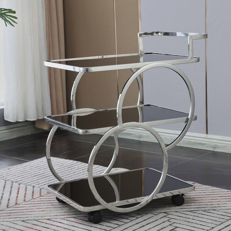 Home Dining Rectangular Prep Table Modern 3-Tier Kitchen Trolley Clearhalo 'furn' 'furn_kitchen_islands_carts' 'Furniture' 'Kitchen & Dining Furniture' 'Kitchen Islands & Carts' 'kitchen_islands_carts' 1200x1200_9f3f193e-40fc-4765-9a6f-747bd6cb7ad2