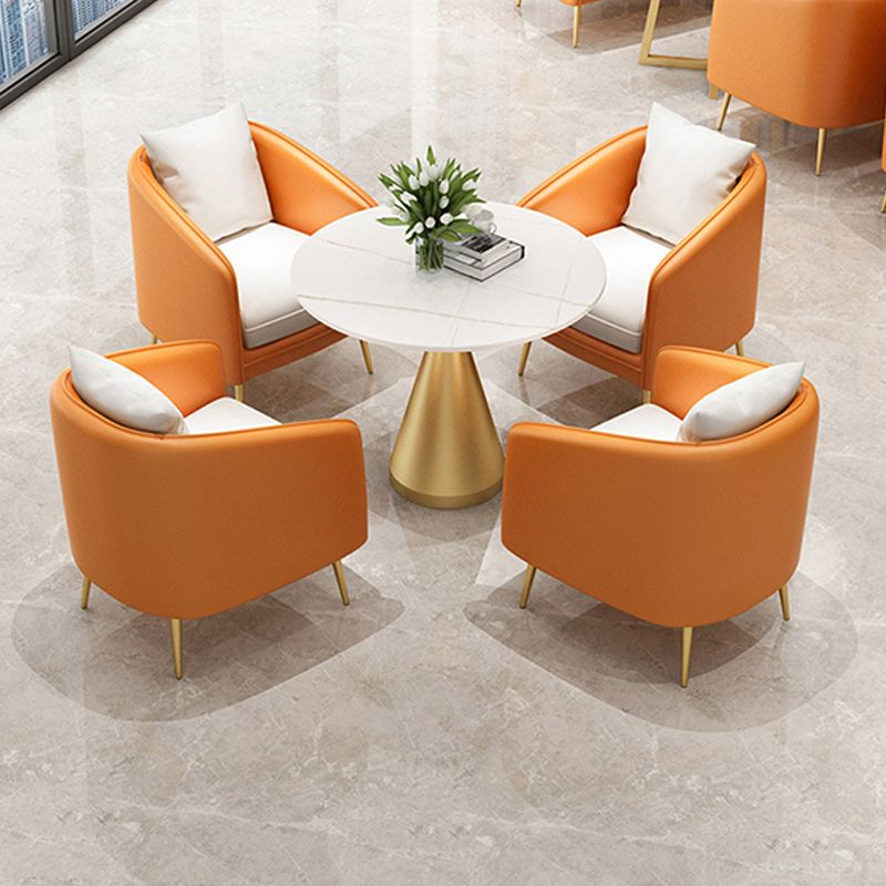 Glam Sintered Stone Dining Table Metal Dinette Table for Home Use Clearhalo 'Dining Tables & Seating' 'Dining Tables' 'dining_table' 'furn' 'furn_dining_table' 'Furniture' 'Kitchen & Dining Furniture' 1200x1200_9f3f75be-7bce-41ca-90d2-47a88445c103