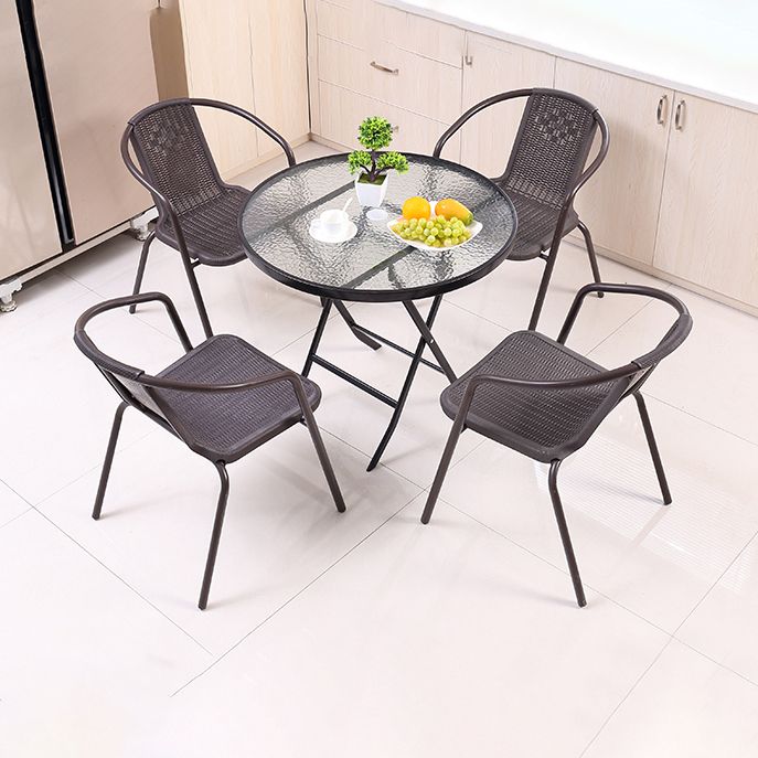 Round Shape Minimalist Style Dining Table Transparent Fixed Table of Glass Clearhalo ' dining_table' 'Dining Tables & Seating' 'Dining Tables' 'furn' 'furn_dining_table' 'Furniture' 'furniture_dining_table' 'Kitchen & Dining Furniture' 'kitchen&dining_furn' 'kitchen' 'kitchen_dining_table' 1200x1200_9f415b54-731d-47f7-9ad7-aff925e8e547