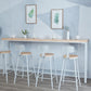 Mesa de bar rectangular estilo Glam, mesa de comedor de barra fija de madera maciza para interiores