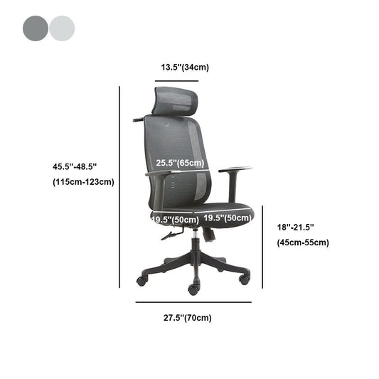 Contemporary Arm Chair Adjustable Seat Height Pillow Included Office Chair Clearhalo 'furn' 'furn_office_chair' 'Furniture' 'Office Chairs' 'Office Furniture' 'office_chair' 1200x1200_9f429e36-c853-4f48-a97e-b5779ab0b2b9