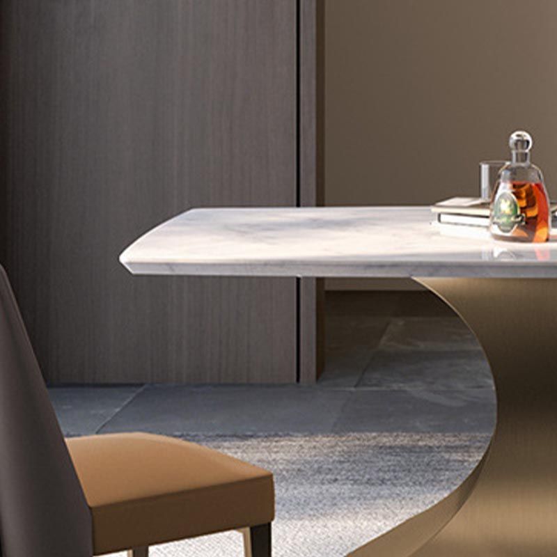 Designer Style Marble Top Dining Set Rectangle 1/4/5 Pieces Dining Room Table Set Clearhalo 'Dining Room Sets' 'Dining Tables & Seating' 'dining_room_set' 'furn' 'furn_dining_room_set' 'Furniture' 'Kitchen & Dining Furniture' 1200x1200_9f4331de-7f7f-477c-808a-45d4d1c49402