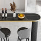 Kitchen Stone Top Counter Table Metal Base 42-inch Height Industrial Bar Table Clearhalo 'Bar Furniture' 'Bar Tables' 'bar_tables' 'furn' 'furn_bar_tables' 'Furniture' 'furniture_bar_tables' 'Kitchen & Dining Furniture' 1200x1200_9f462e14-f953-4c62-af67-c2e8cca180d4