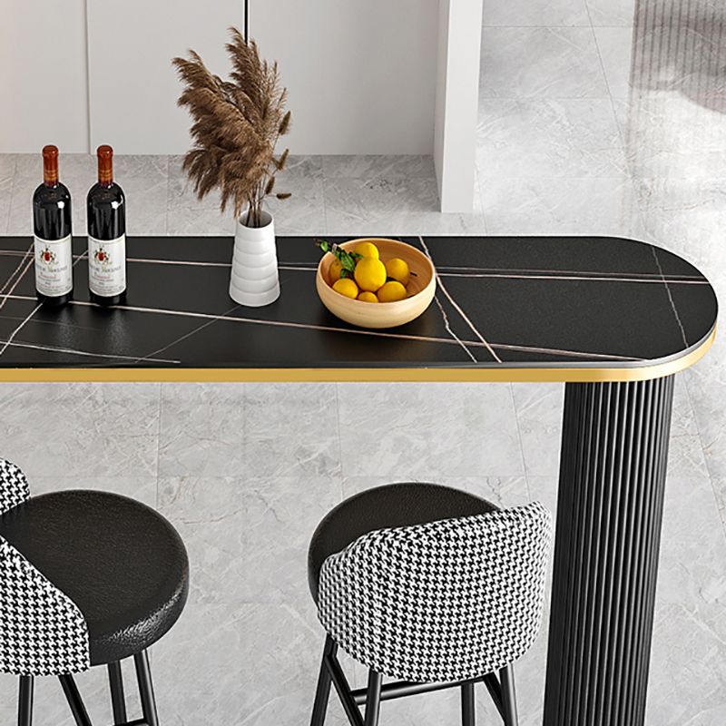 Kitchen Stone Top Counter Table Metal Base 42-inch Height Industrial Bar Table Clearhalo 'Bar Furniture' 'Bar Tables' 'bar_tables' 'furn' 'furn_bar_tables' 'Furniture' 'furniture_bar_tables' 'Kitchen & Dining Furniture' 1200x1200_9f462e14-f953-4c62-af67-c2e8cca180d4