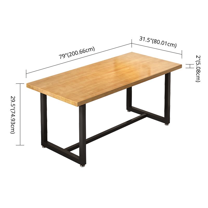 Industrial Style Solid Wood Dining Set with Rectangle Shape Table and Trestle Base for Home Use Clearhalo 'Dining Room Sets' 'Dining Tables & Seating' 'dining_room_set' 'Furniture' 'furniture_dining_room_set' 'Kitchen & Dining Furniture' 'kitchen&dining_furn' 'kitchen' 1200x1200_9f46dc62-5b5c-465f-af77-1af2021ecf40