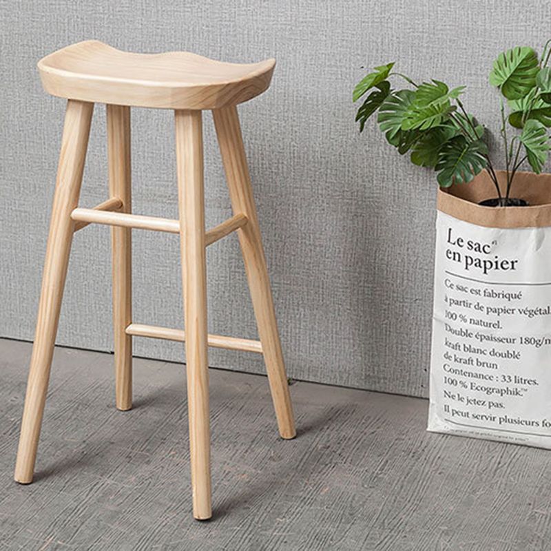 Industrial Solid Wood Counter Stool Saddle Seat Backless Bar Stool Clearhalo 'Bar Furniture' 'Bar Stools' 'bar_stools' 'furn' 'furn_bar_stools' 'Furniture' 'Kitchen & Dining Furniture' 1200x1200_9f46df8d-288d-4823-abc0-556b808c1a7e