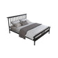 Modern Metal Folding Bed Rectangular Open-Frame Bed with Headboard