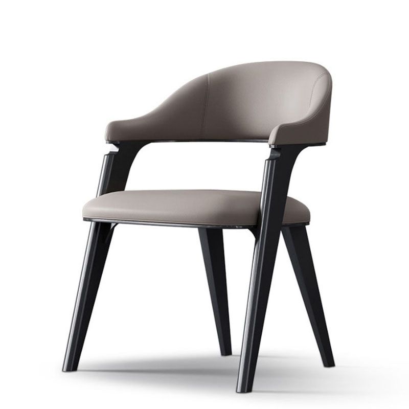 Industrial Style Arm Dining Chair Faux Leather Open Back Dining Chair for Bedroom Clearhalo 'Dining Chairs' 'Dining Tables & Seating' 'dining_chair' 'furn' 'furn_dining_chair' 'Furniture' 'Kitchen & Dining Furniture' 1200x1200_9f48ad44-6e3b-452f-b728-2e0012390cec