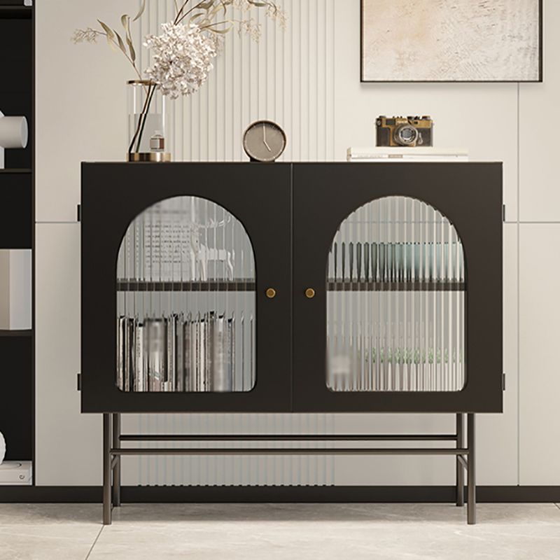Glass Door Iron Sideboard Glam Server Cabinet with Storage for Living Room Clearhalo 'buffet_sideboard' 'Buffets & Sideboards' 'furn' 'furn_buffet_sideboard' 'Furniture' 'Kitchen & Dining Furniture' 1200x1200_9f48af11-dd4a-46a9-8619-3e49ffef8765
