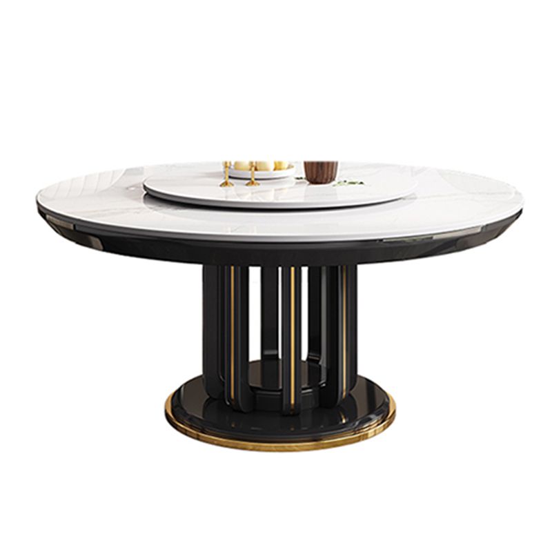 Modern Round Dining Table Sintered Stone Dinner Table for Dining Room Clearhalo 'Dining Tables & Seating' 'Dining Tables' 'dining_table' 'furn' 'furn_dining_table' 'Furniture' 'Kitchen & Dining Furniture' 1200x1200_9f48d1ca-8093-4860-9089-126c504fada0