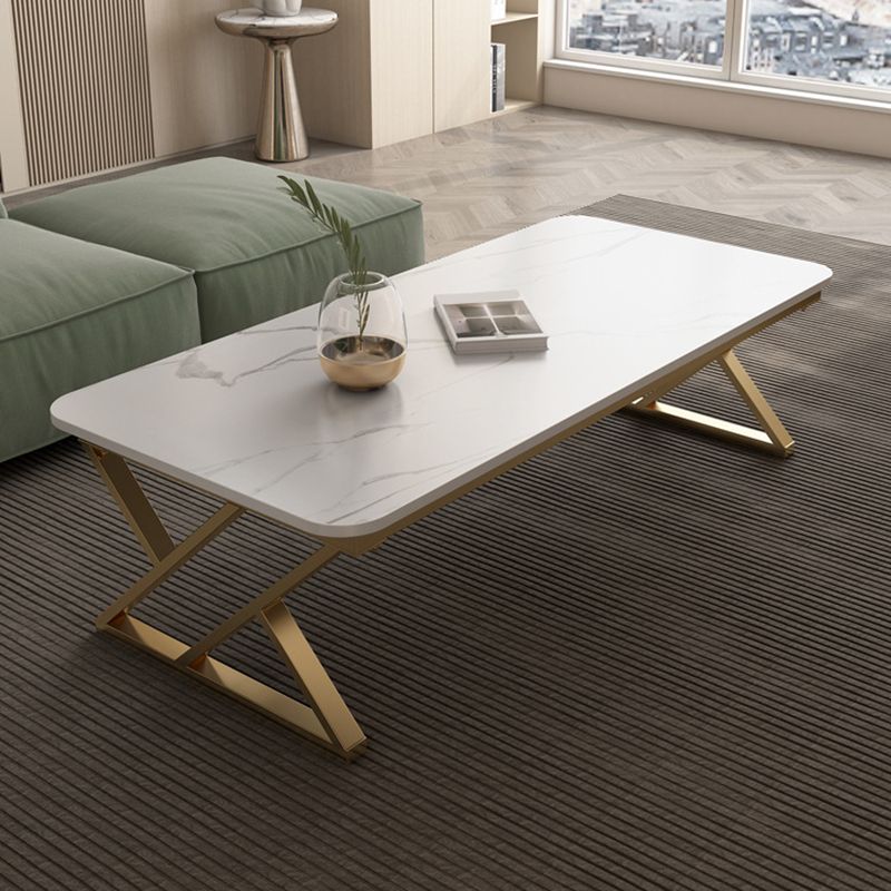 17,7 "großer glamourischer weißer/ grauer Schiefer -Top -Couchtisch für Wohnzimmer