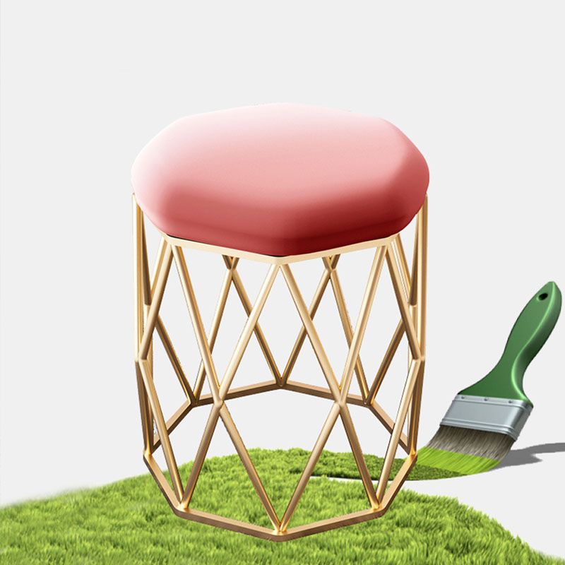 Glamoktomane Samt tränenresistent Feste Farbe Runde Ottomane mit Metallbeinen