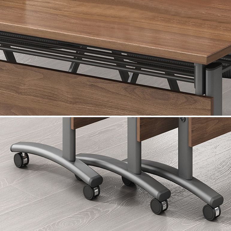 Bureau d'écriture rectangulaire pliant Modern Manufactured Wood Top Bureau avec roues lance-roues