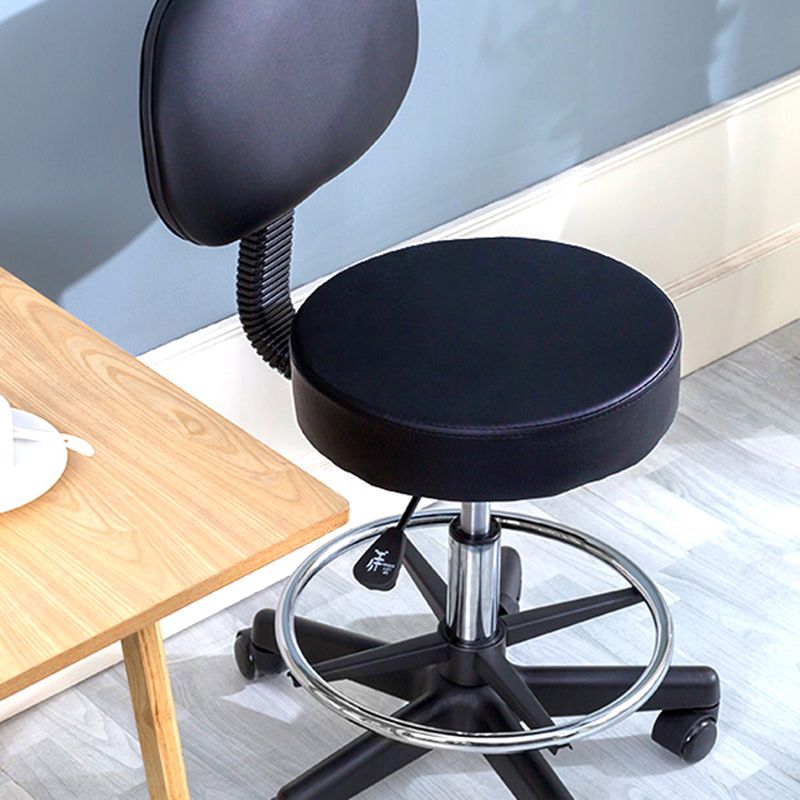 Modern Rotatable Armless Counter Stool Steel Household Bar Stool with Pulley and Cushion Clearhalo 'Bar Furniture' 'Bar Stools' 'bar_stools' 'furn' 'furn_bar_stools' 'furniture_bar_stools' 'Kitchen & Dining Furniture' 'kitchen&dining_furn' 'kitchen' 'kitchen_furn' Furniture' 1200x1200_9f4b926a-1e9c-41e4-9e61-425f1edad0c3