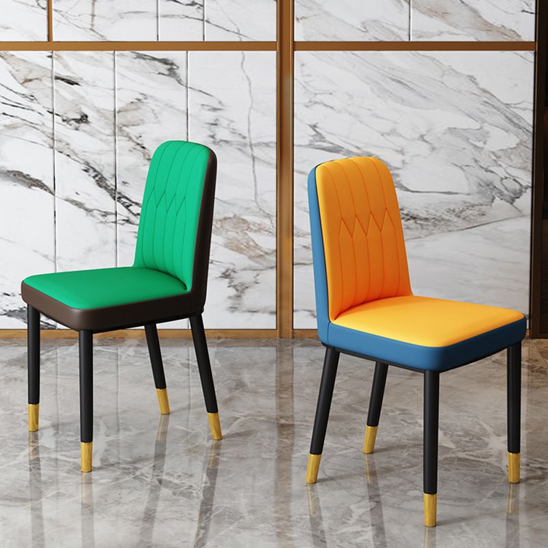 Scandinavian Indoor Side Chair Parsons Back Upholstered Metal Dining Room Chair Clearhalo ' kitchen&dining_furn' 'Dining Chairs' 'Dining Tables & Seating' 'dining_chair' 'furn' 'furn_dining_chair' 'Furniture' 'furniture_dining_chair' 'Kitchen & Dining Furniture' 'kitchen' 1200x1200_9f4c4649-51e2-427c-8fb2-6f4746e75741