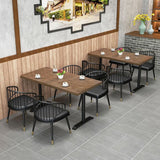 Solid Wood Dining Table Industrial Square Dining Table with Metal Base Clearhalo 'Dining Tables & Seating' 'Dining Tables' 'dining_table' 'furn' 'furn_dining_table' 'Furniture' 'furniture_dining_table' 'Kitchen & Dining Furniture' 'kitchen' 'kitchen_dining_table' 1200x1200_9f4d255b-f415-4cb5-ae22-bc3250f8015a