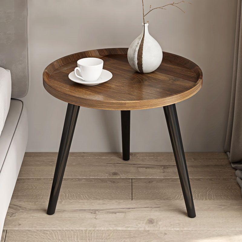 3 Legs Base Design Wood-based Panel Table Metal Base RoundSide Table