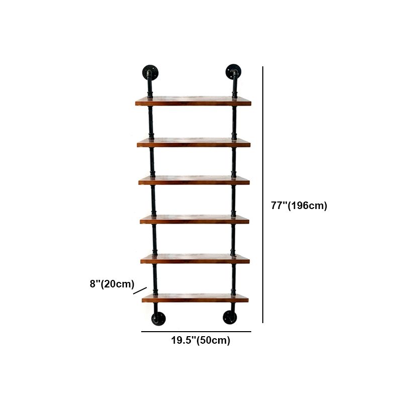 Industrial Style Bookshelf Wall Mounted Solid Wood Bookcase for Home Office Clearhalo 'Bookcases' 'furn' 'furn_bookcases' 'Furniture' 'furniture_bookcases' 'kitchen' 'kitchen_bookcases' 'Living Room Furniture' 'Office Furniture' 1200x1200_9f508f4d-f17a-4b24-b2de-3a93d836bf25