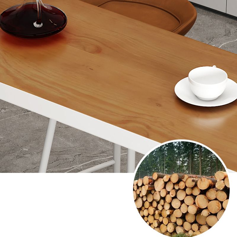 Industrial Wood Indoor Pub Bar Table Iron Double Pedestal Bar Dining Table with 3-Shelf Clearhalo 'Bar Furniture' 'Bar Tables' 'bar_tables' 'furn' 'furn_bar_tables' 'Furniture' 'furniture_bar_tables' 'Kitchen & Dining Furniture' 1200x1200_9f517973-671a-40db-a60c-f80ce23b6a78