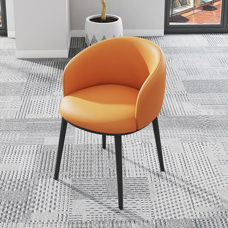 Modern Upholstered Home Arm Chair Solid Back Matte Finish Dining Chair Clearhalo ' kitchen&dining_furn' 'Dining Chairs' 'Dining Tables & Seating' 'dining_chair' 'furn' 'furn_dining_chair' 'Furniture' 'furniture_dining_chair' 'Kitchen & Dining Furniture' 'kitchen' 1200x1200_9f5503f4-f835-4eb2-81bc-ea72e2559364