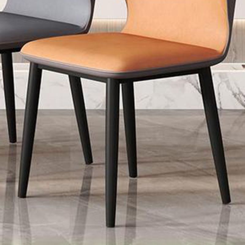 Contemporary Restaurant Wingback Side Chair Leather Dining Chairs with Black Legs Clearhalo ' kitchen&dining_furn' 'Dining Chairs' 'Dining Tables & Seating' 'dining_chair' 'furn' 'furn_dining_chair' 'Furniture' 'furniture_dining_chair' 'Kitchen & Dining Furniture' 'kitchen' 1200x1200_9f555b5b-a2c8-40d7-9a5c-53977bbed06e