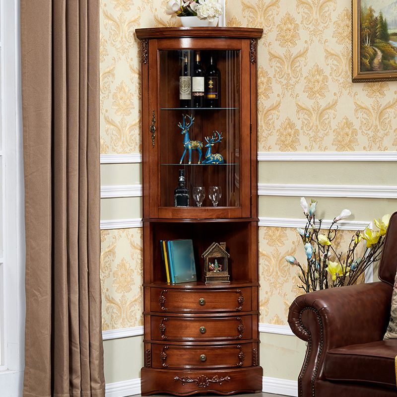 Triangle Accent Cabinet Solid Wood Storage Cabinet with Drawer Clearhalo 'Cabinets & Chests' 'cabinets_chests' 'furn' 'furn_cabinets_chests' 'Furniture' 'Living Room Furniture' 1200x1200_9f558c38-73ef-441f-8c44-d5da3f35c57c