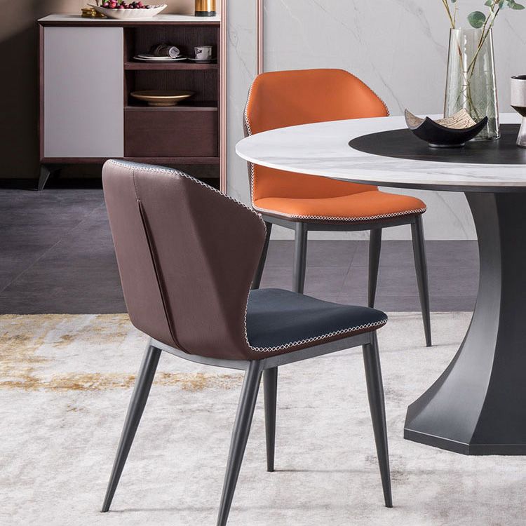 Modern Dining Chairs Faux Leather Side Chairs without Armrest for Dining Room Clearhalo 'Dining Chairs' 'Dining Tables & Seating' 'dining_chair' 'furn' 'furn_dining_chair' 'Furniture' 'furniture_dining_chair' 'Kitchen & Dining Furniture' 1200x1200_9f56c81a-600a-4d84-a59d-3ac40623ec29