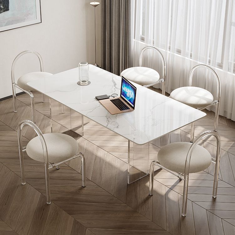 Contemporary 1/2/5/6 Pieces Dining Set Rectangle Acrylic Dining Room Set Clearhalo 'Dining Room Sets' 'Dining Tables & Seating' 'dining_room_set' 'furn' 'furn_dining_room_set' 'Furniture' 'furniture_dining_room_set' 'Kitchen & Dining Furniture' 1200x1200_9f570b3d-8490-42a3-b1b7-1ded88a09959