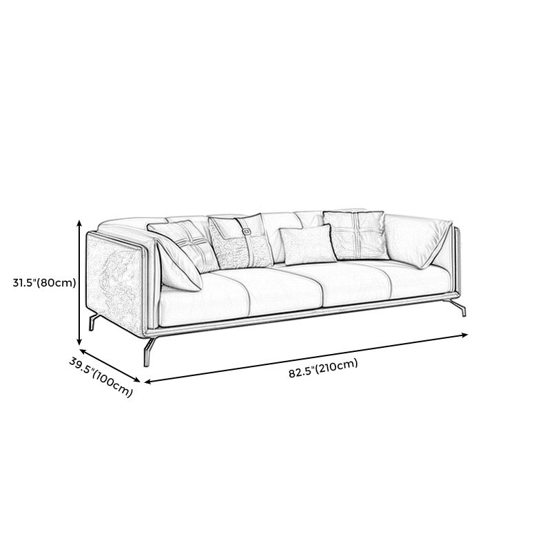 Transitional Genuine Leather Cushions Sofa 31.5"High Pillow Top Arm Couch Clearhalo 'furn' 'furn_sofas' 'Furniture' 'furniture_sofas' 'Living Room Furniture' 'Sofa' 'sofas' 1200x1200_9f570b54-e338-406d-87d6-fd0db7e4d549