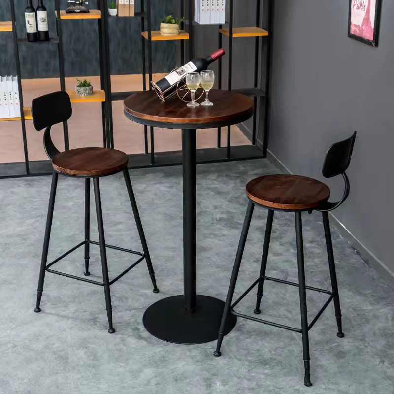 Industrial 1/2/3 Pieces Solid Wood Bar Table Set Round Counter Set Clearhalo 'Bar Furniture' 'furn' 'furn_home_bar_bar_sets' 'Furniture' 'Home Bars & Bar Sets' 'home_bar_bar_sets' 'Kitchen & Dining Furniture' 1200x1200_9f57b396-87fd-4fd3-904a-dcbca7ec1c97