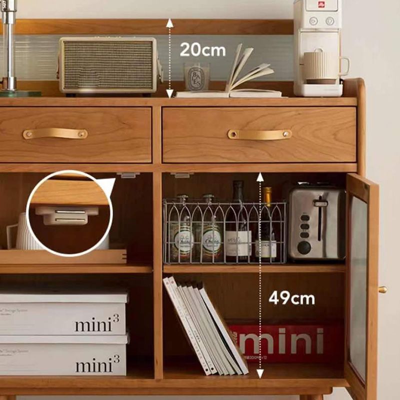 Server da pranzo moderno a 2 cassetti marrone con porta di vetro