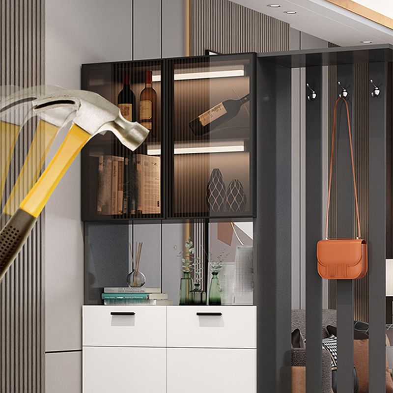 Rectangle Wood Cabinet 11.81" Wide 3-door Accent Cabinet with Drawer Clearhalo 'Cabinets & Chests' 'cabinets_chests' 'furn' 'furn_cabinets_chests' 'Furniture' 'Living Room Furniture' 1200x1200_9f58a3e7-50c5-40cd-8d11-ed20f7758177