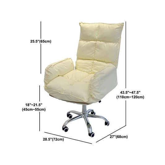 Silla de escritorio tapizada amarilla de 28 "de ancho" de ancho