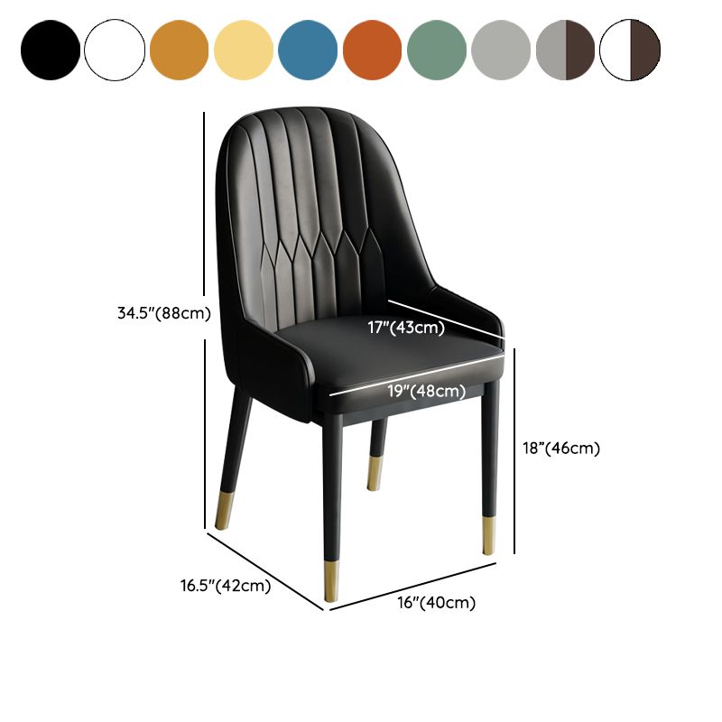 Glam Style Dining Chair Leather Parsons Side Chair for Living Room Clearhalo 'Dining Chairs' 'Dining Tables & Seating' 'dining_chair' 'furn' 'furn_dining_chair' 'Furniture' 'Kitchen & Dining Furniture' 1200x1200_9f591911-ac8c-4198-a93b-c2d9005ee730