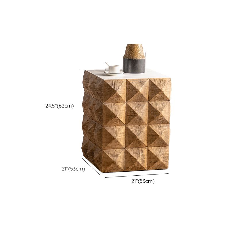 Rustieke geometrisch accent bijzettafel houten zijde uiteinde snacktafel