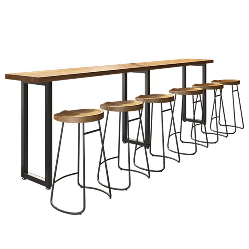 Modern Style 1/7 Pieces Bar Table Set Rectangle Pine Wood Counter Table for Balcony Clearhalo 'Bar Furniture' 'furn' 'furn_home_bar_bar_sets' 'Furniture' 'Home Bars & Bar Sets' 'home_bar_bar_sets' 'Kitchen & Dining Furniture' 1200x1200_9f5a4feb-fd79-452b-b315-e78b3e303b2e