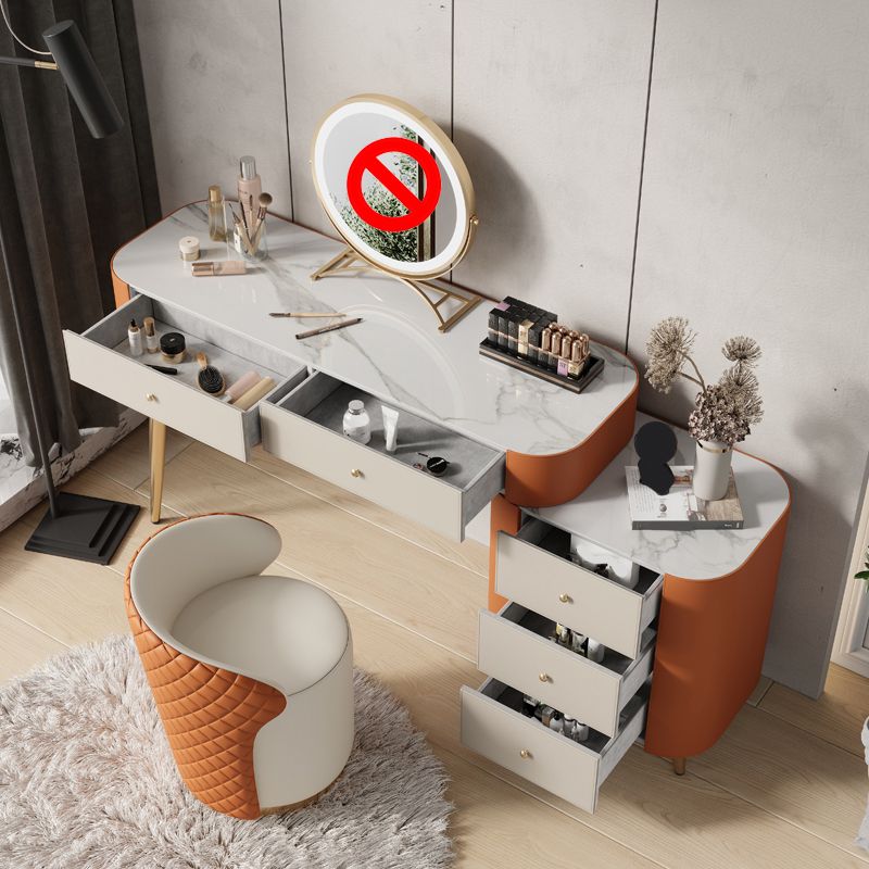 Luxuriöser Waschtisch mit gepolstertem Hocker 5 Speicherschubladen Eitelkeitsschreibtisch
