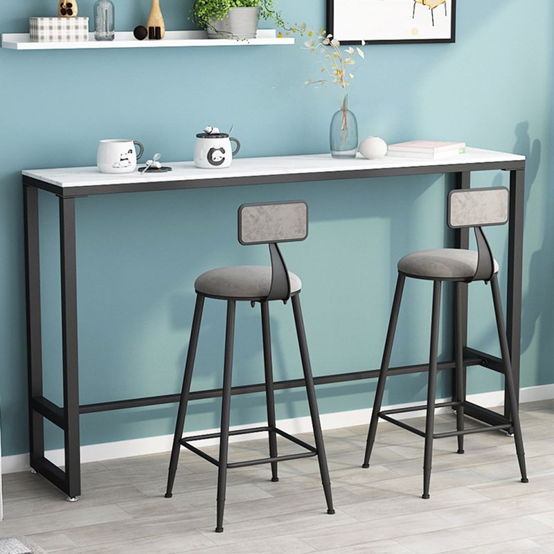 Mesa moderna con altura de barra, mesa de bar con tapa de mármol sintético para uso en Patio