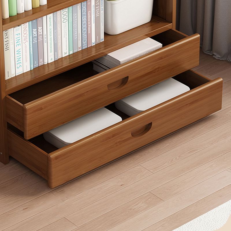 Contemporary Bamboo Bookcase Standard Closed Back Bookshelf with Shelves Clearhalo 'Bookcases' 'furn' 'furn_bookcases' 'Furniture' 'Office Furniture' 1200x1200_9f5aeb13-858d-4676-8341-fb76edd27cbe