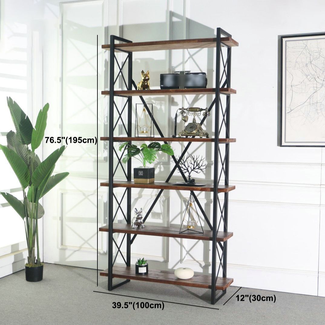 Industrial Style Etagere Bookshelf Open Shelf Bookcase with Rectangular Shelves Clearhalo 'Bookcases' 'furn' 'furn_bookcases' 'Furniture' 'furniture_bookcases' 'kitchen' 'kitchen_bookcases' 'Living Room Furniture' 'Office Furniture' 1200x1200_9f5afeea-adc1-4ec8-adfb-a2c4edc8df8a