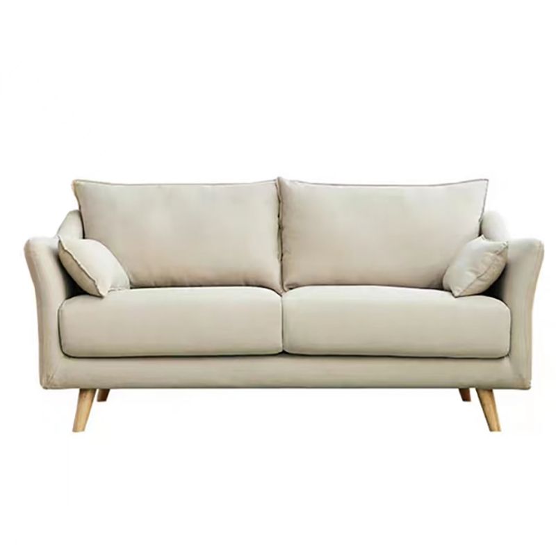 Loose Back Sloped Arm Sofa Nordic 30.7" H Linen Slipcovered Sofa Clearhalo 'Furniture' 'furniture_sofas' 'kitchen' 'kitchen_sofas' 'Living Room Furniture' 'Sofa' 'sofas' 1200x1200_9f5b65b4-dbcb-4055-a6a6-0a3689e0dcd8